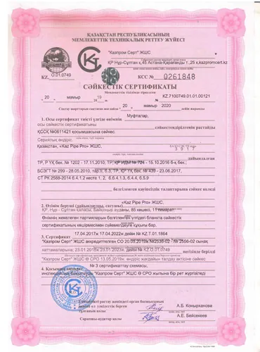 Polytech Astana Certificate — 19